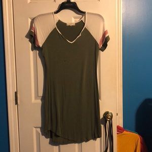 Green T-shirt dress